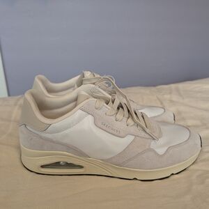 Skechers Cream and White Sneakers